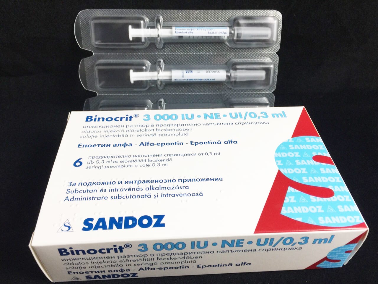 Sandoz EPO Binocrit 6 x 3000 UI